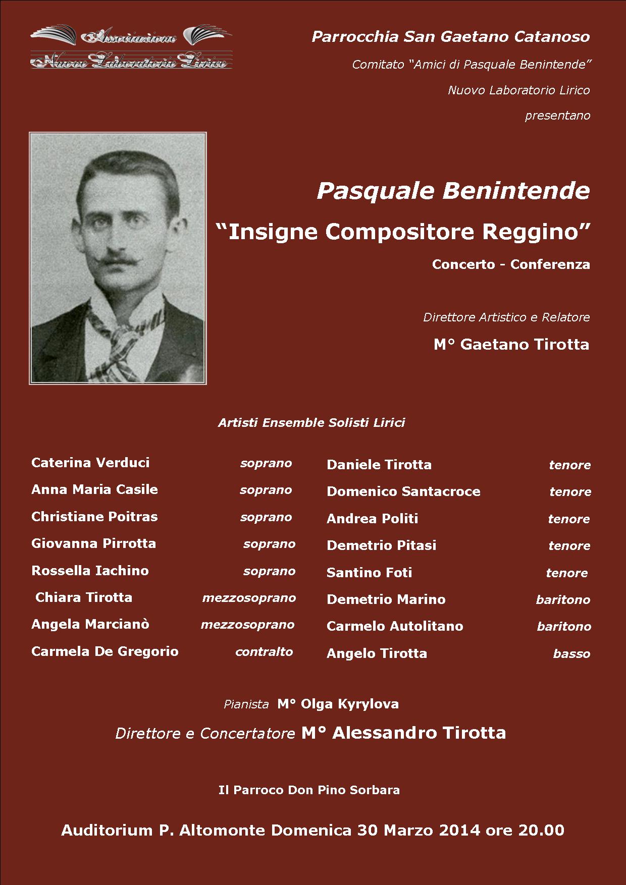 Pasquale Benintende concerto - Conferenza 30.3.2014